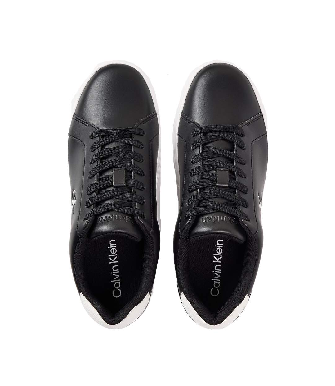 Mens Classic Leather Cupsole Trainers Black White Calvin Klein-3