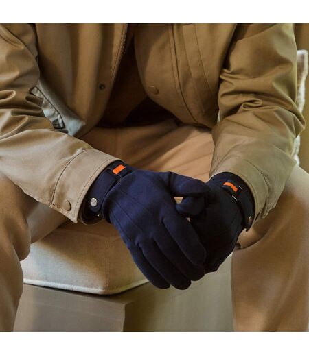 Isotoner Gants homme tactiles en tissu lainé, doublés imitation fourrure