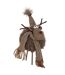 Statuette Renne Déco Bonnet & Foulard 36cm Marron-1
