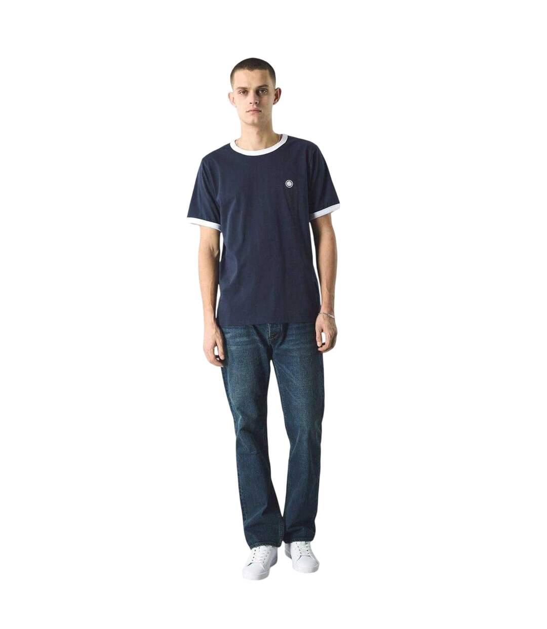 T-shirt Motif/style Ringer Homme Bleu Marine Pretty Green-4