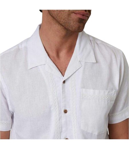 Chemise Manches Courtes Motif/style Bord En Crochet Homme Blanc Threadbare
