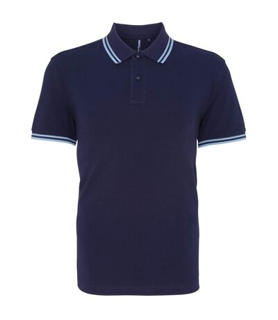 Asquith & Fox Mens Classic Fit Tipped Polo Shirt (Navy/ Cornflower) - UTRW4809