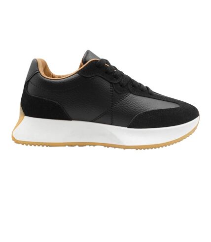 Womens/ladies metro suede running trainers black Where´s That From