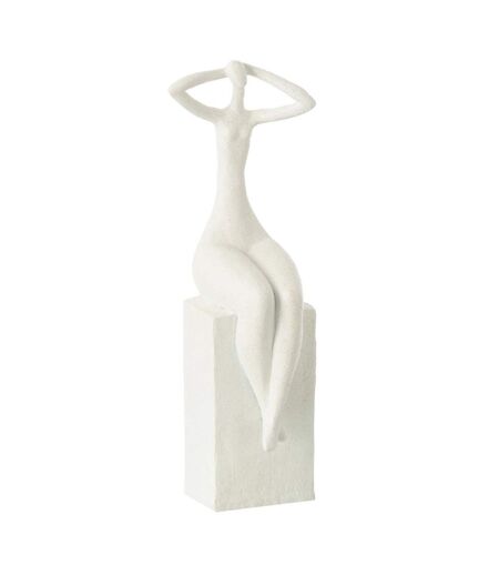 Statuette Femme Assise Moderne 38cm Blanc