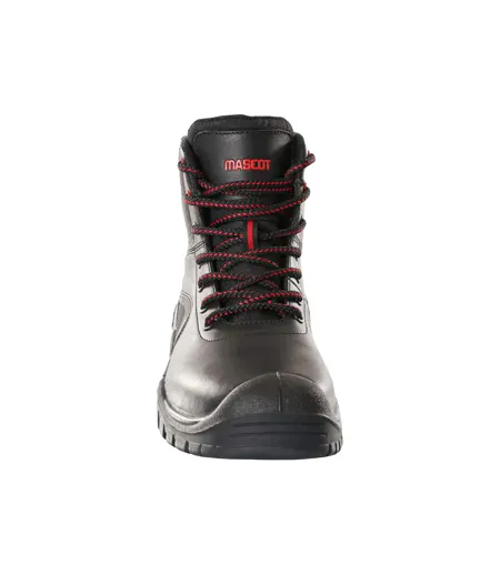 Mens Footwear Industry Leather Safety Boots Black Mascot