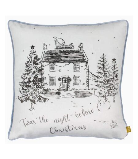 Midwinter toile christmas cushion cover one size white/grey Furn