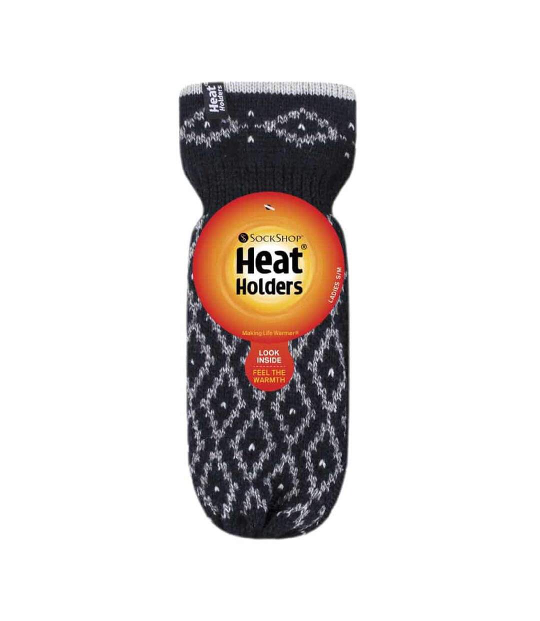Ladies Knitted Fleece Lined Winter Warm Thermal Mittens-2