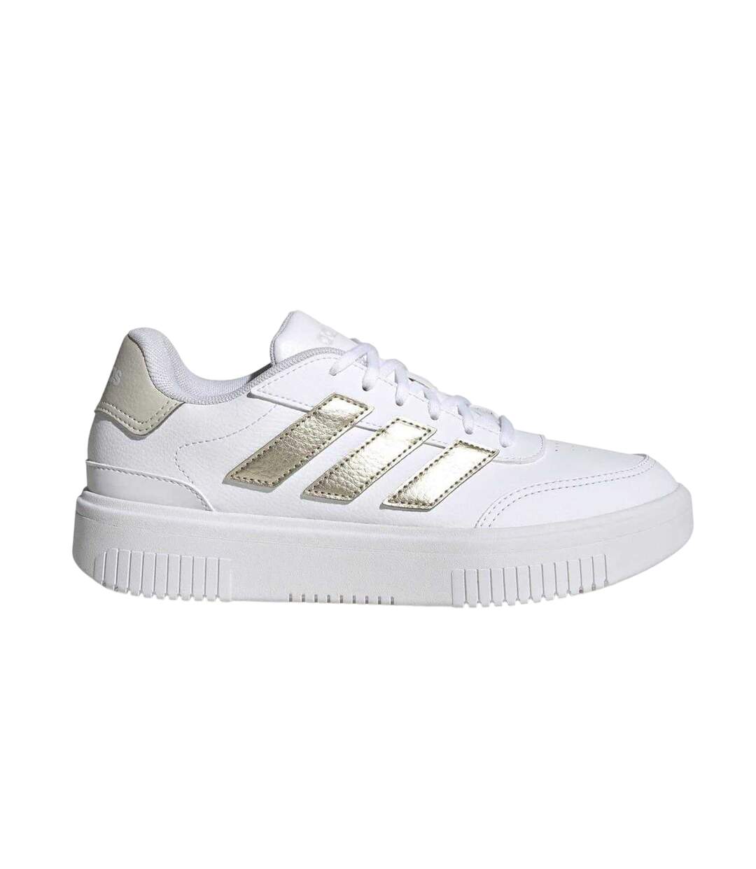Baskets Courtblock Femme Blanc Jaune Or Adidas-1