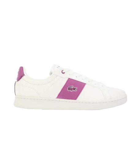 Womens/ladies carnaby pro leather trainers white/purple Lacoste