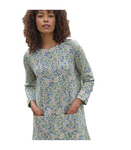 Womens/ladies Leaf Jacquard Textured Tunic Multicoloured WoolOvers