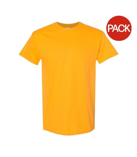Lot De 5  T-shirts Manches Courtes Hommes Jaune Vif Gildan