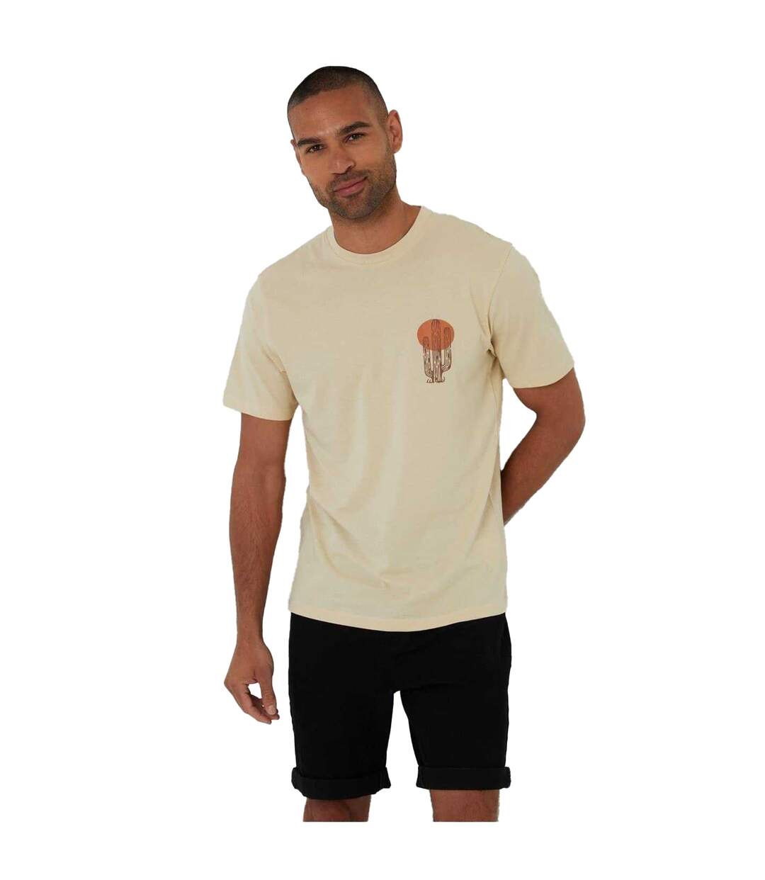 T-shirt Motif/style Cactus Homme Gris Pâle Threadbare-2