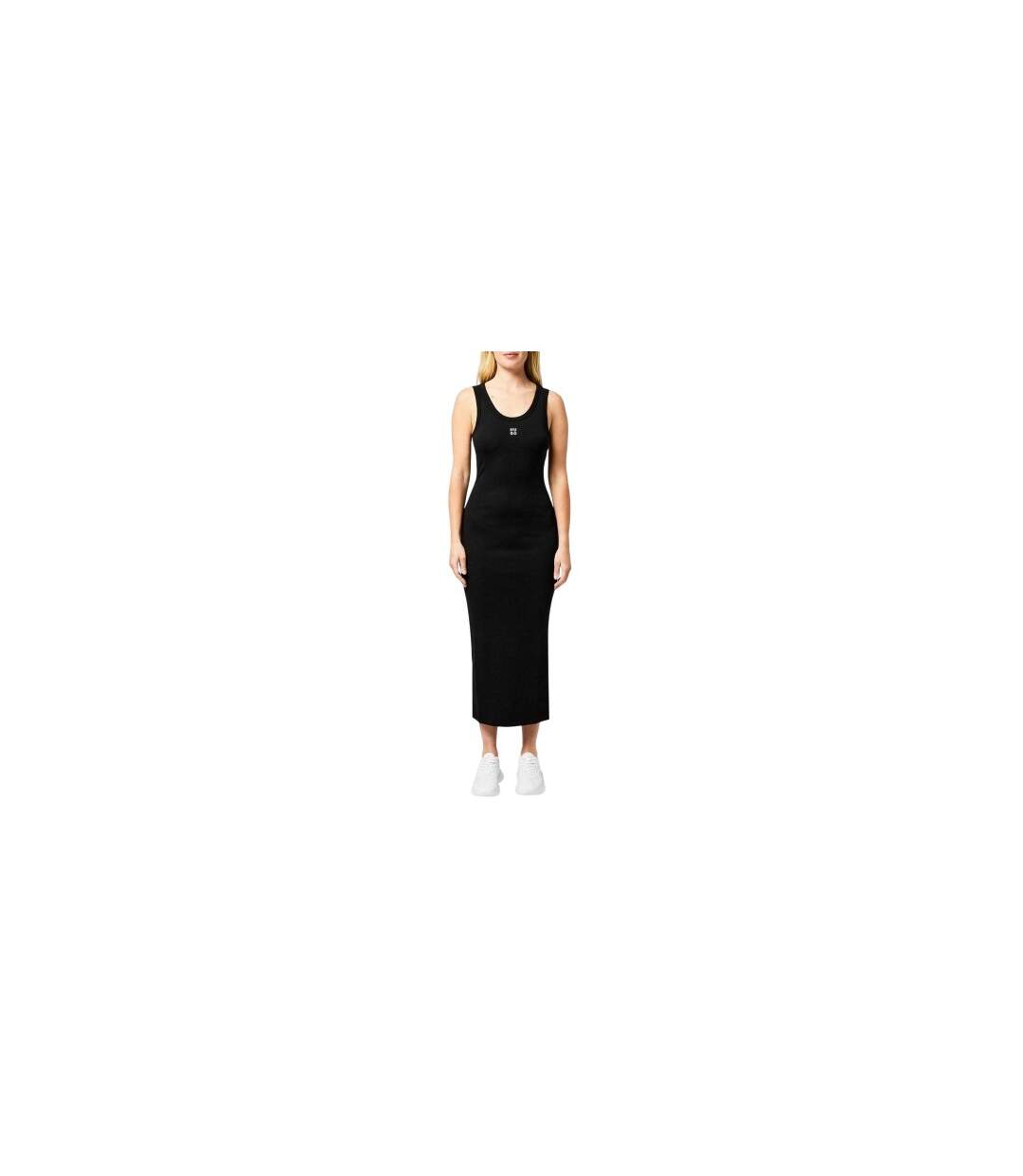Robe Mi-longue Sans Manches Femme Noir Hugo-1