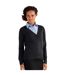 Russell Collection Ladies/Womens V-neck Knitted Cardigan (Charcoal Marl) - UTBC1013