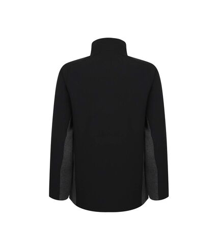 Henbury Adults Unisex Contrast Soft Shell Jacket (Black/Charcoal)