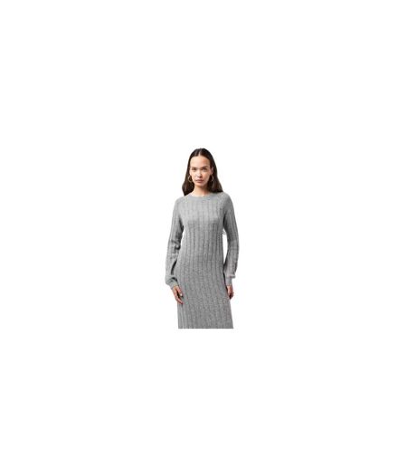 Robe Mi-longue Manches Longues Femme Gris Moyen Chiné Pieces