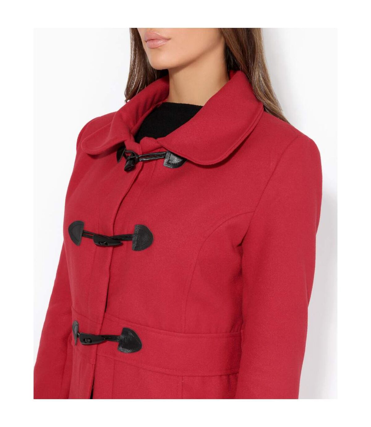 Krisp Womens/Ladies Hooded Rockabilly Duffle Coat (Red) - UTKP113