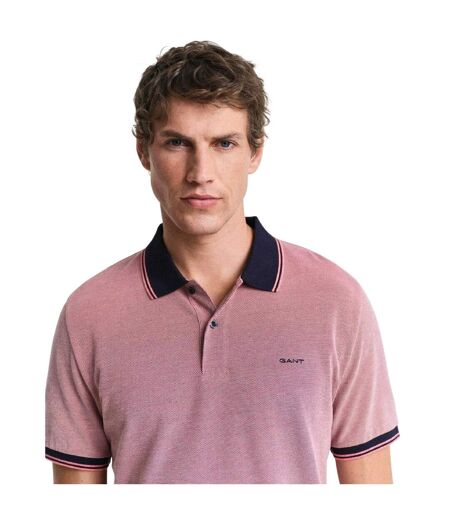 Mens Oxford Short-sleeved Polo Shirt Red Gant