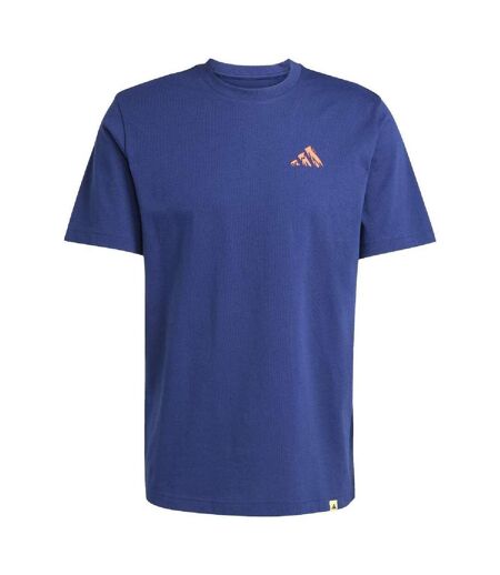 Mens Doodle Hiking T-shirt Dark Blue Adidas