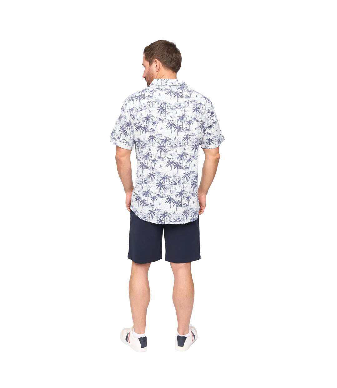 Chemise Manches Courtes Motif/style Imprimé Palmier Arecas Homme Blanc Bewley & Ritch-3