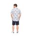 Chemise Manches Courtes Motif/style Imprimé Palmier Arecas Homme Blanc Bewley & Ritch-3