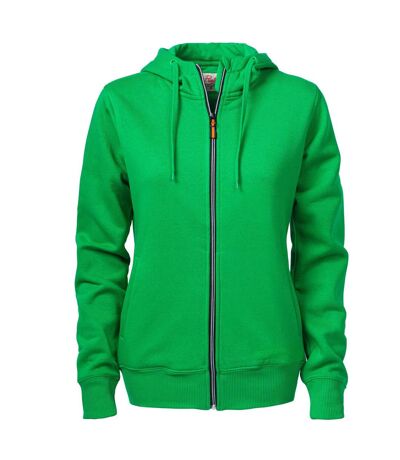 Womens/ladies Overhead Full Zip Hoodie Fresh Green Printer