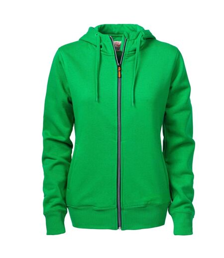 Womens/ladies Overhead Full Zip Hoodie Fresh Green Printer