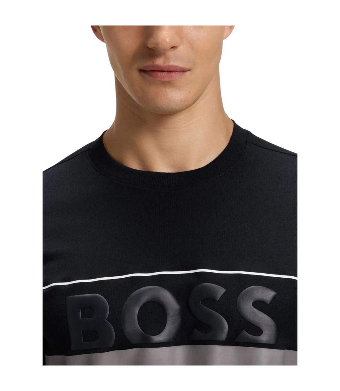 T-shirt Iconic Zone Homme Gris Foncé Boss-3