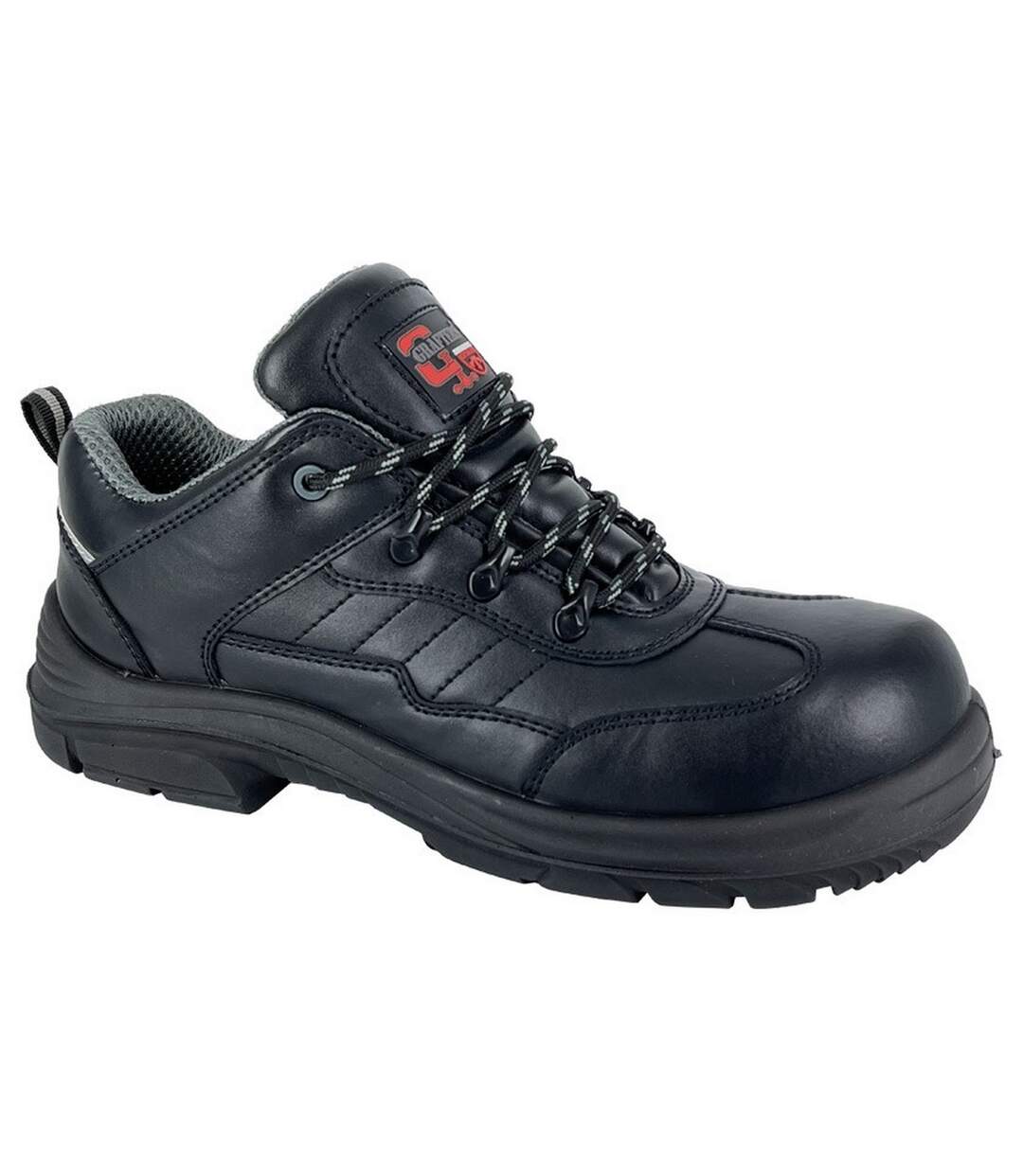 Mens leather safety shoes black Grafters