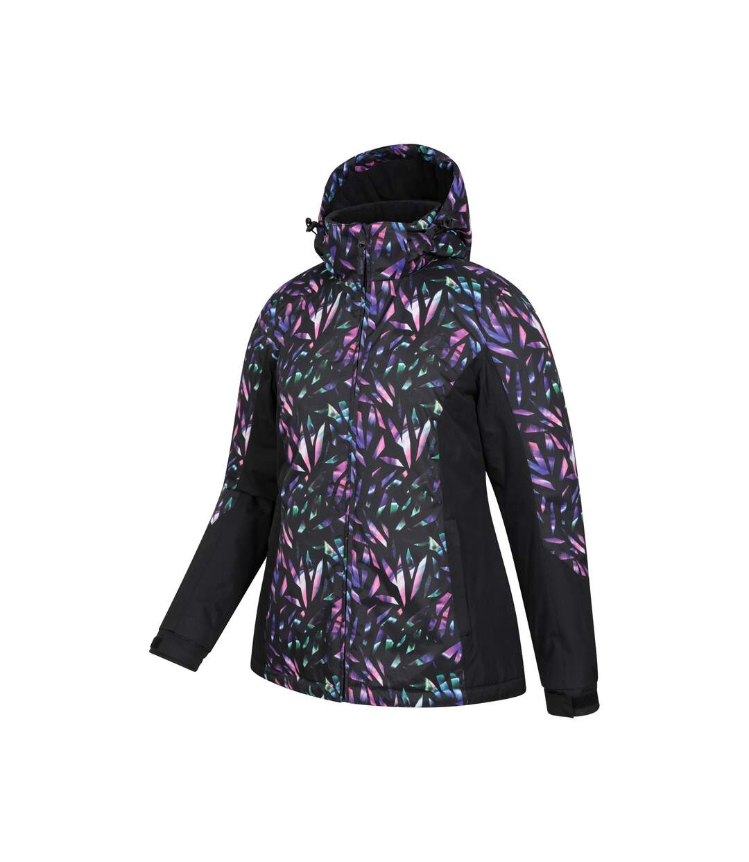 Womens/ladies dawn ii kaleidoscope ski jacket black/teal Mountain Warehouse