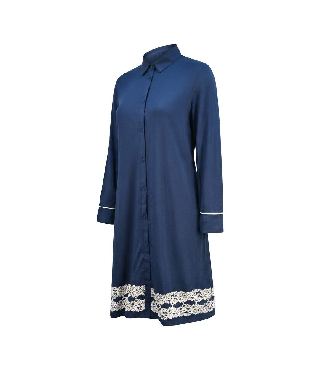 OZABI Chemise de Nuit Femme Boutonnée Dentelle Viscose-1