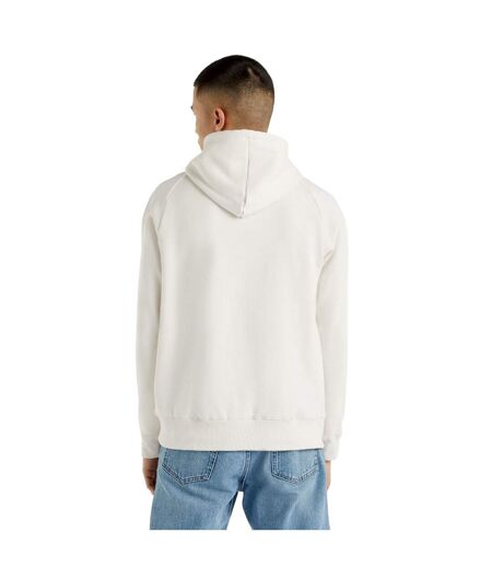 Mens small logo hoodie white sand Umbro