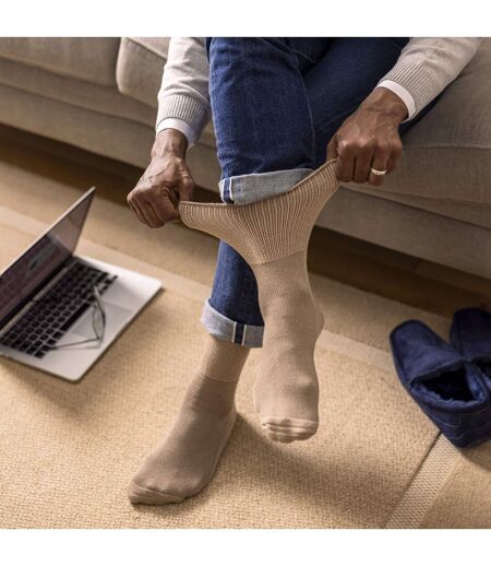 IOMI - 3 Paires Homme et Femme Bambou Diabetiques Chaussettes sans Elastiques