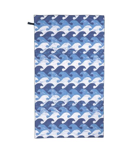 Mountain Warehouse Wave Pattern Microfiber Towel (Dark Blue) (One Size)