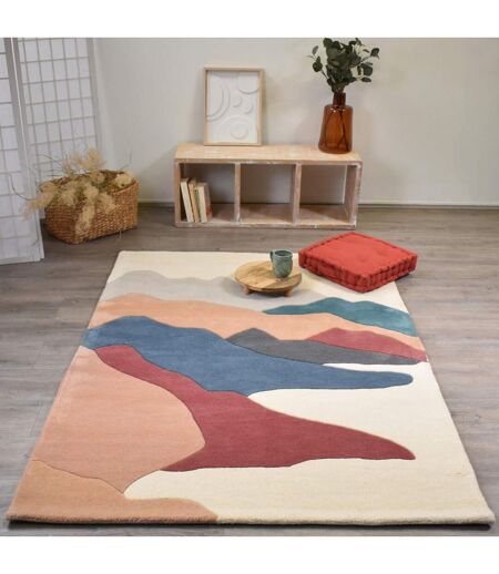 Tapis salon et chambre fait à la main en laine motif géométrique