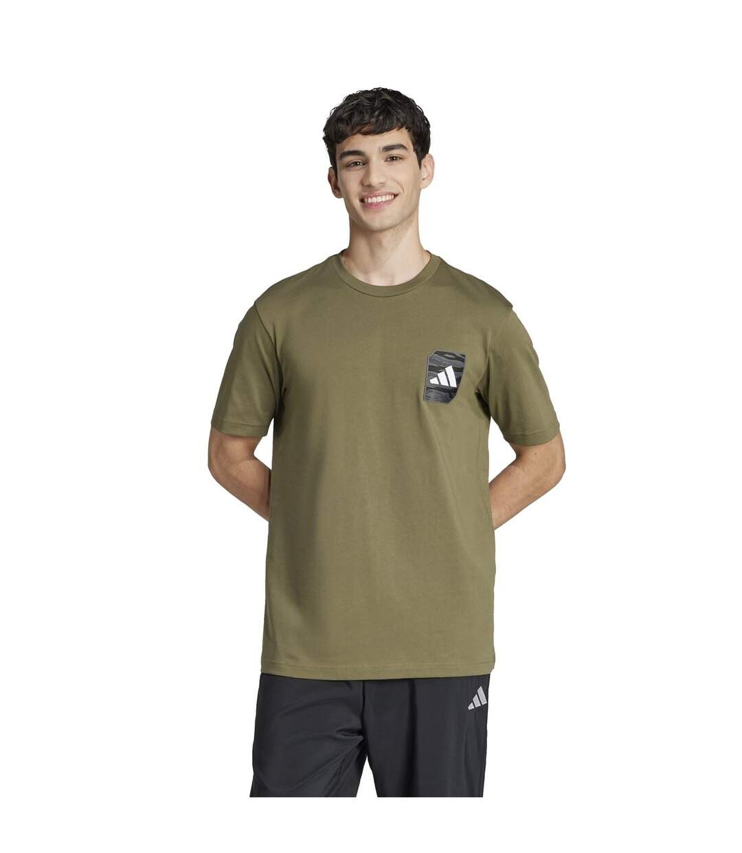T-shirt Motif/style Camouflage Street Homme Kaki Adidas-4