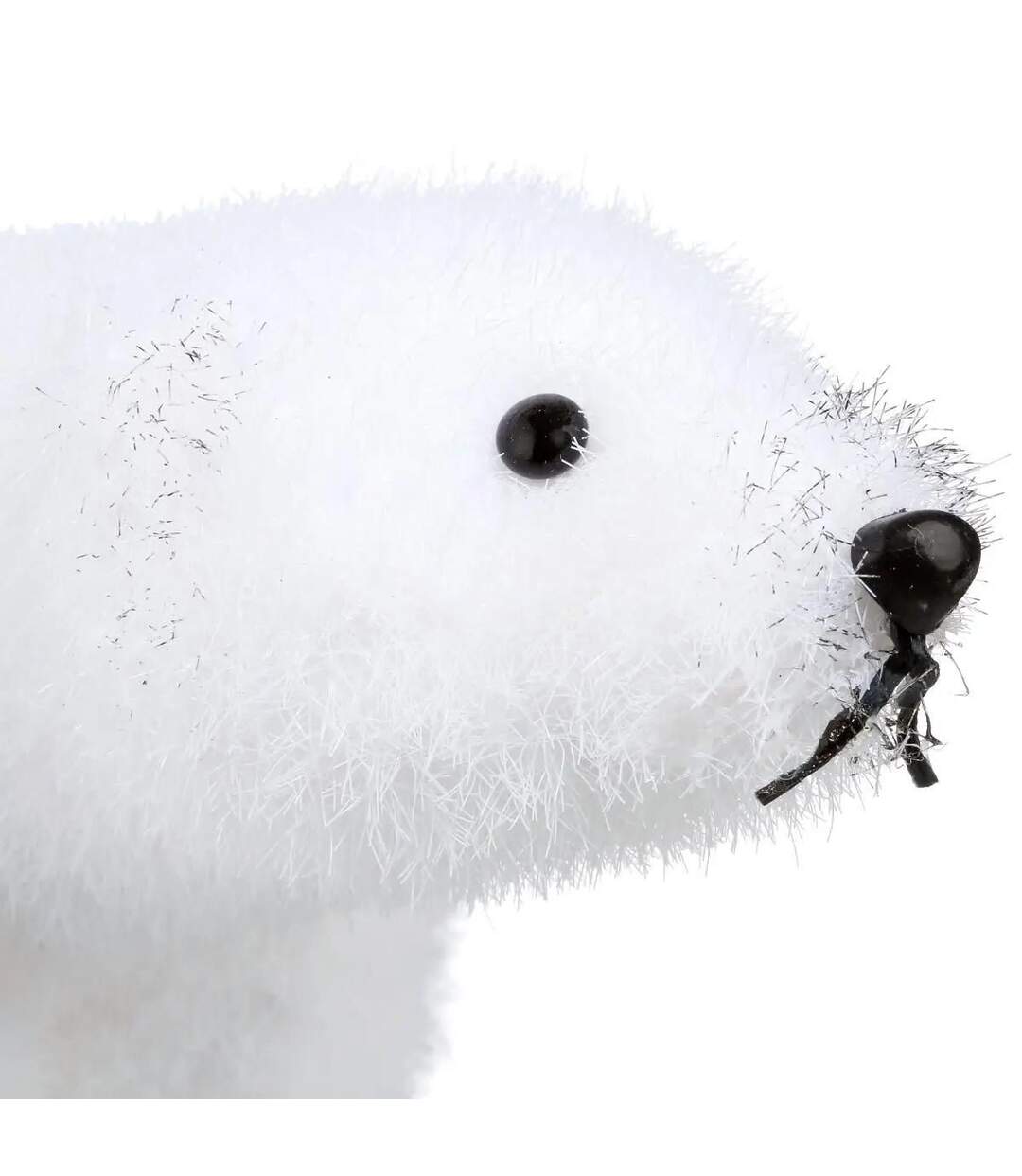 Statuette Déco Ours Manteau 21cm Blanc-2