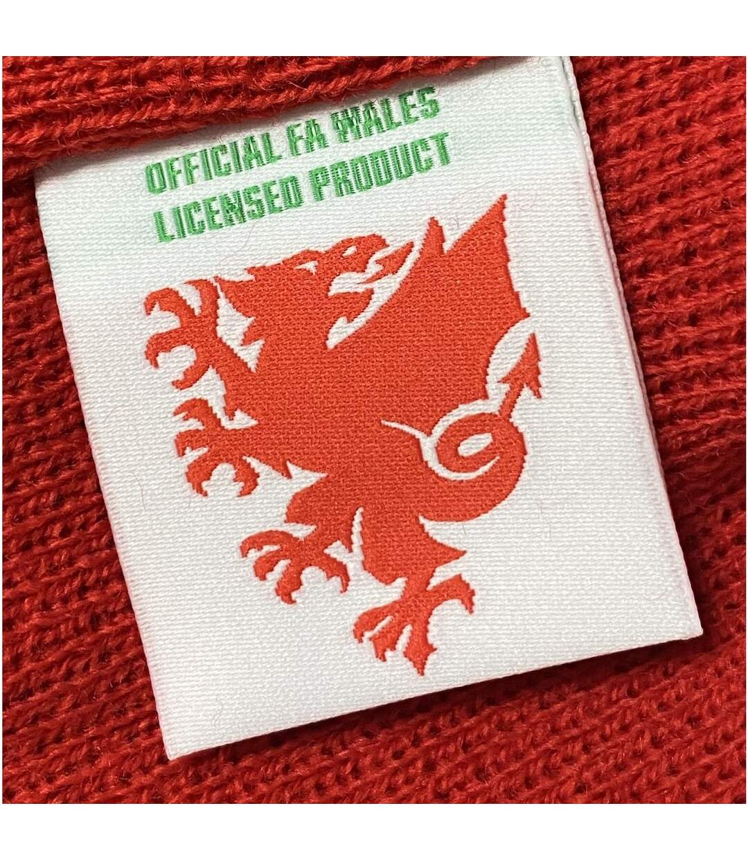 Knitted Beanie Red FA Wales-4