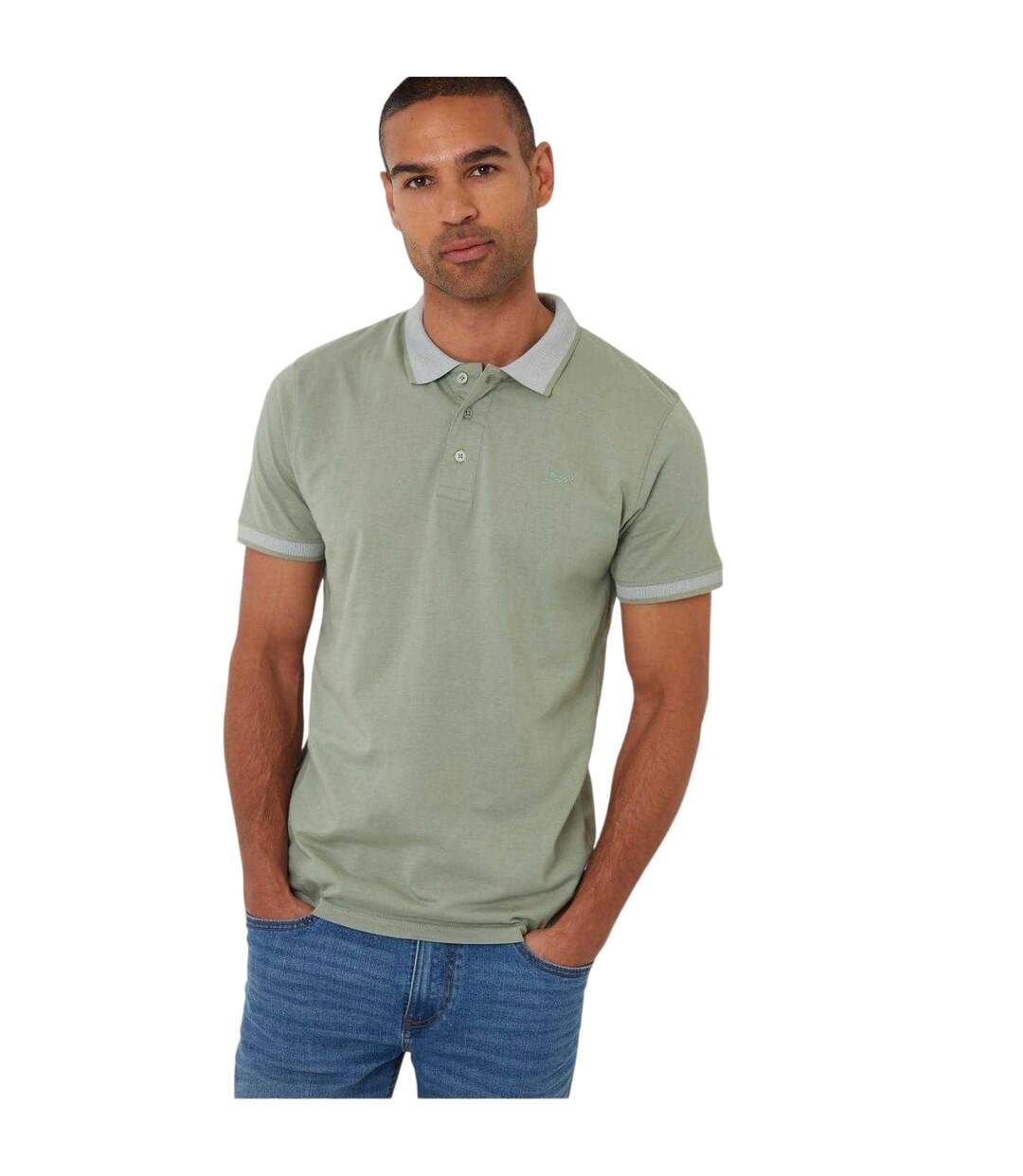 Mens Shandy Nocturnal Polo Shirt Sage Threadbare-2