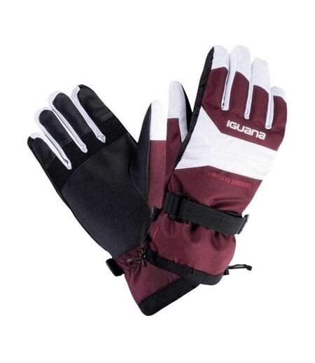 Gants Alessia Femme Noir Rouge Iguana