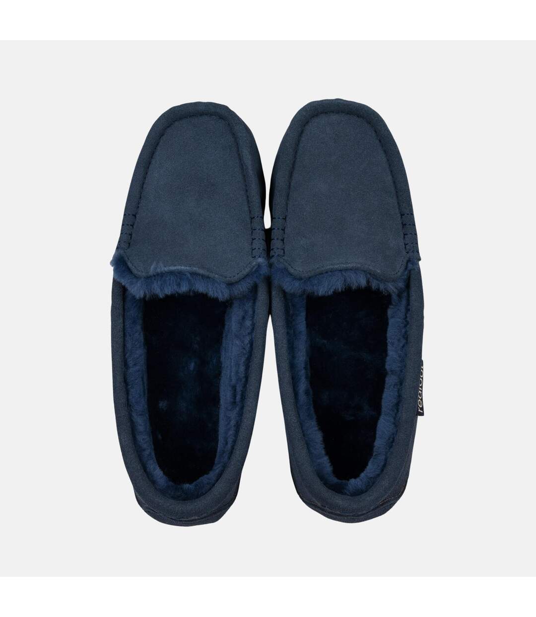 Ladies Evie Navy Sheepskin Slipper Moccasin-3