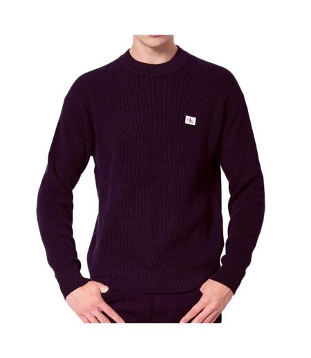 Pull bordeaux homme calvin klein jeans waffle