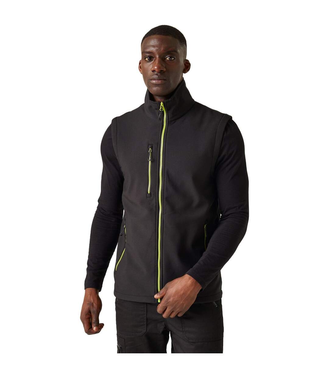 Veste Sans Manches Homme Noir Vert Citron Regatta Professional-1