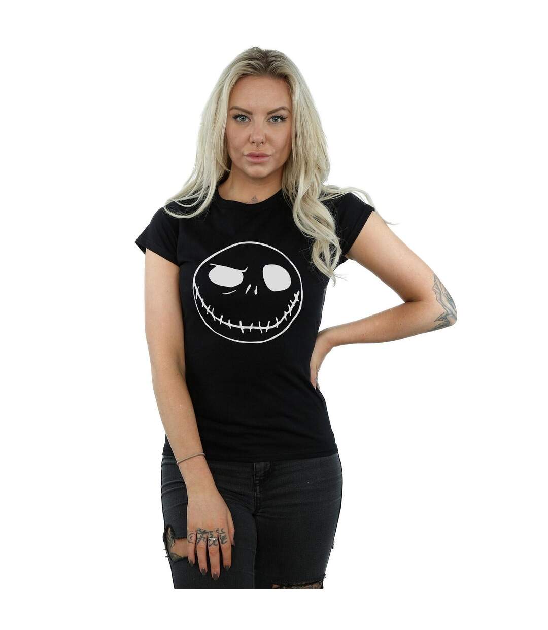 Disney T-shirt en coton Womens/Ladies Nightmare Before Christmas Jack's Big Face (Noir) - UTBI35527-2