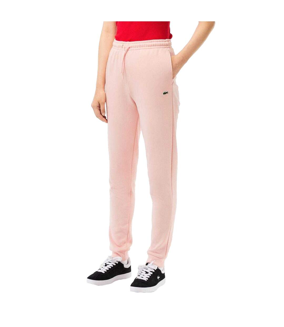 Womens/ladies Fleece Sweatpants Pink Lacoste-1