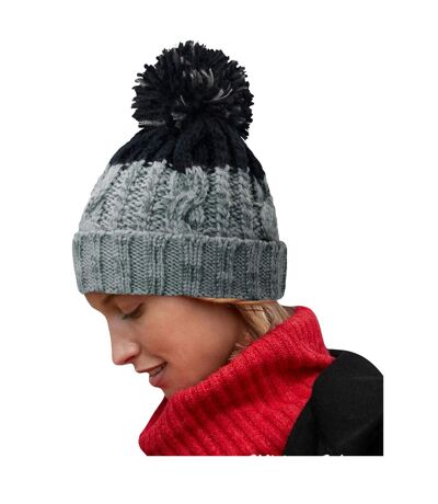 Bonnet À Revers Apres Unisexe Gris Clair Noir Beechfield