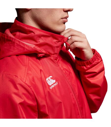 Mens Club Vaposhield Full Zip Waterproof Jacket Flag Red Canterbury