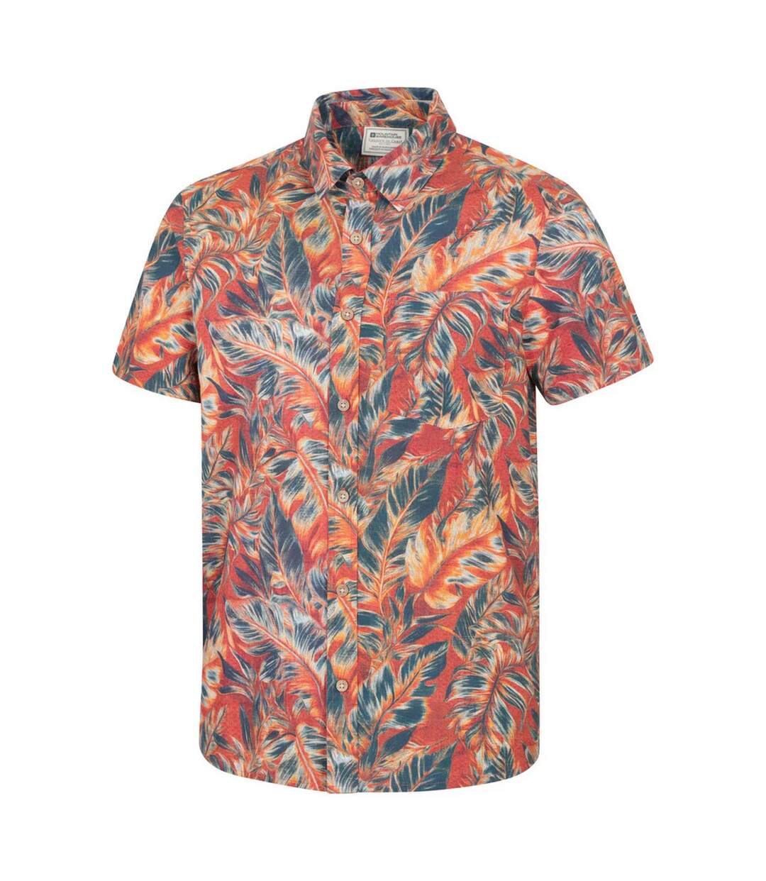 Chemise Manches Courtes Motif/style Feuilles Tropicales Homme Orange Vif Imprimé Mountain Warehouse-3