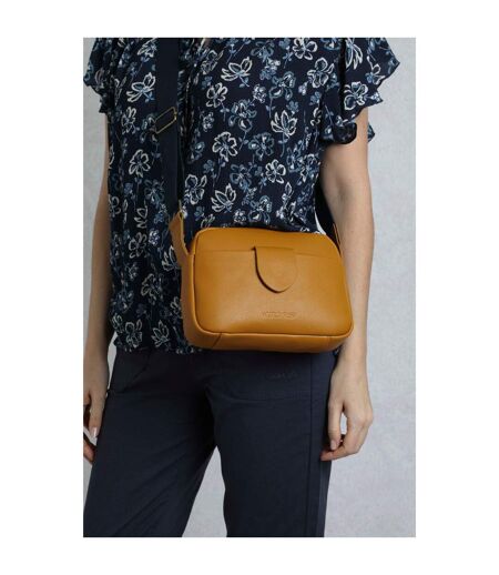 Dion plain vegan leather crossbody bag one size deep amber Weird Fish