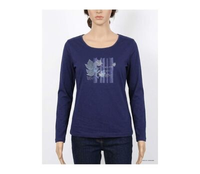 Tee-shirt MAYFLOWER NAVY2 marine à sérigraphie : le confort créatif